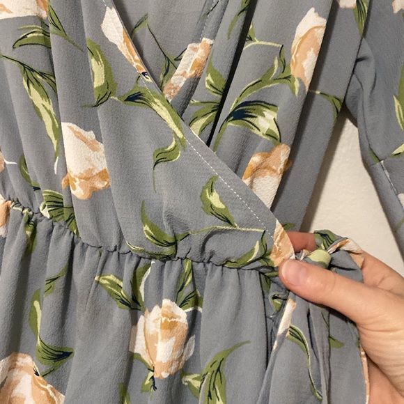 Fantastic Fox Floral Romper Grey Gray Half Sleeve - Size S - Picture 3 of 4